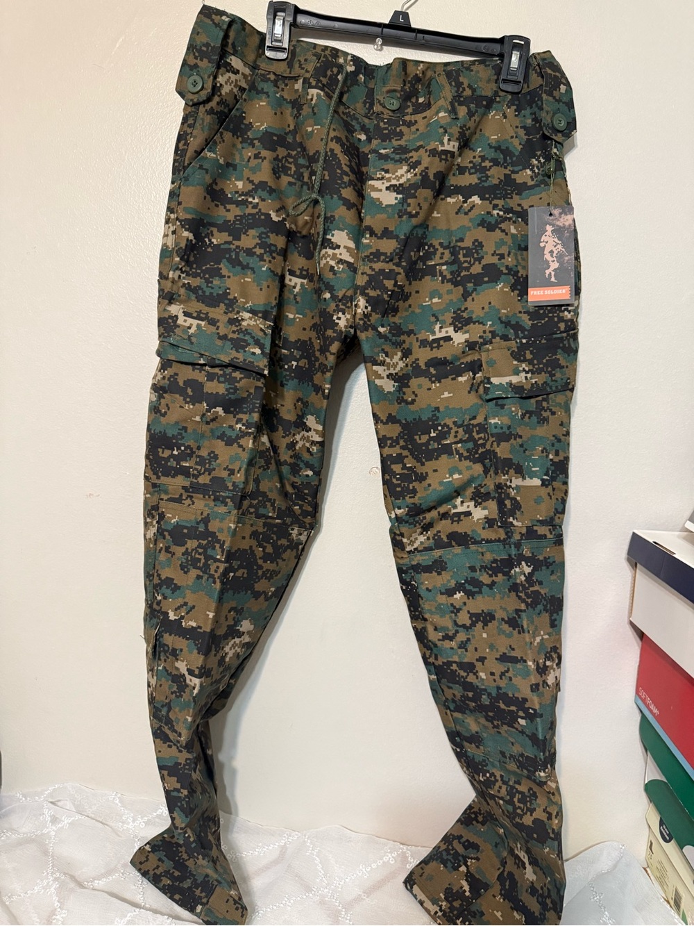 Kids Digital Camo Cargo Pants - Green/Brown